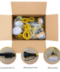 Boxed 50ft LED Construction String Lights With 5 Heads 10W Per Lamp 5000lm Outdoor Work Light Portable Extendable String Light