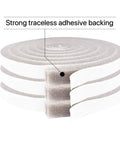 Kick Out Drafts With Premium Heavy Duty Foam Weather Stripping Tape Adhesive Door And Window Seal Half Inch Thick PU Compression Sponge Roll showing three rolls with strong adhesive backing.