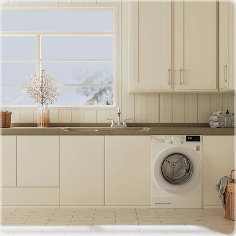Kitchen with Brushed Nickel Utility Sink And Laundry Faucet For Home Use, 4 Inch Center Set, visible on counter, modern setting