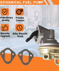 Mechanical Fuel Pump Replacement For GM Small Block 350 327 383 400 Engines Swap In For Chevrolet GMC Buick Cars And Trucks Fits Blazer C10 Suburban El Camino Impala And More with gaskets displayed