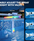 Pool Fountain With Lights For Above Ground And Inground Pools Dual Layer Spray Solar Powered Waterfall Sprinkler Chiller And Aerator Outdoor Swimming Pool Water Feature Accessory In Light Gray installed with valve adjustment options