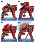 Dope Carbon Fiber Rifle Bipod For Picatinny Rails, Extendable 6 To 9 Inches, 5-Position Legs, assembly instructions