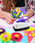 Dope Circle Hole Punch Kit For Scrapbooking And Card Making With Five Circle Sizes used in colorful DIY flower and bird crafts