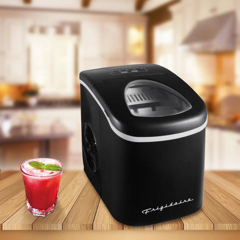 Go To Compact Countertop Ice Maker With 26 Lb Per Day Capacity, Black Finish, shown on kitchen counter