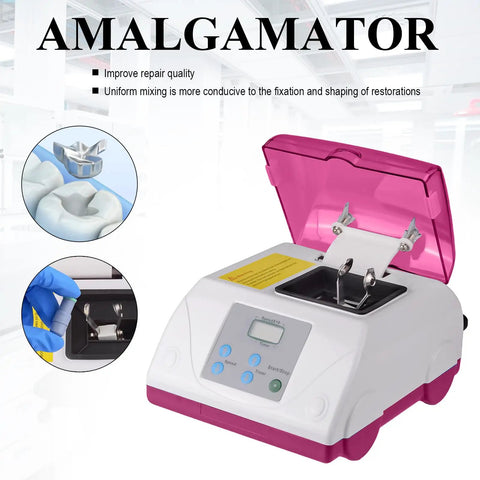 Pro Grade Workhorse Dental Lab Digital High Speed Amalgamator for Amalgam Capsule Mixing G8 HL AH with purple lid open