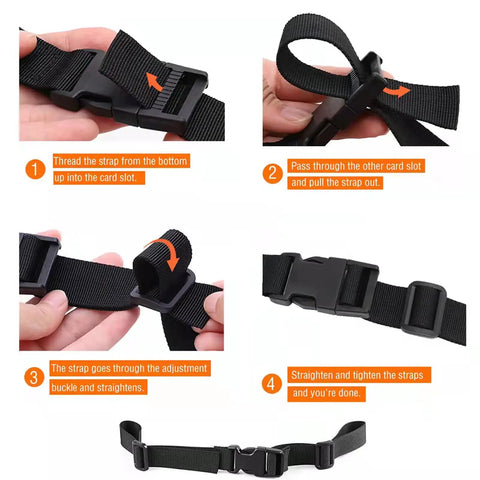 Instructions for using Essential 1 Inch Side Release Buckles Kit With Dual Slides Tri Glide And D Rings Gear Zipper Pulls for webbing.