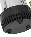 Bottom view of Built Like A Tank Stainless Steel Submersible Sump Pump 300W with black casing for secure underwater operation.