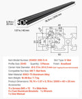 Five Piece 2040 Aluminum Extrusion Profile Kit With 2000 Mm Length And Anodized Black V Slot Linear Rail dimensions and details.