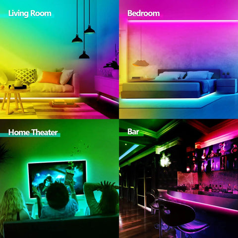 Ultra Long 65.6Ft LED Strip Lights For Bedroom With Music Sync RGB Color Changing App Control for Living Room, Bedroom, Home Theater, Bar
