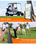 Dope Magnetic Golf Cart Phone Holder With Powerful N52 Magnet Base Fits EZGO Club Car Yamaha Icon And All 4.5 To 7 Inch Smartphones Like iPhone Samsung Xiaomi securely holding phone in golf cart.