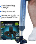 Hella Grip Rock Solid All Terrain Cane And Crutch Tips For 1 Inch Shafts Non Slip Rubber Bottoms Shock Absorbing Traction For Sand Snow Dirt Rain With Heavy Duty 2 Pack Black on a cane.