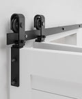 52 Inch Bi Folding Barn Door Hardware Track Kit With Side Mounted Black Rollers For Double 24 Inch Bifold Doors Smooth Quiet Operation And Easy Install Space Saving Sliding Hardware Door Not Included