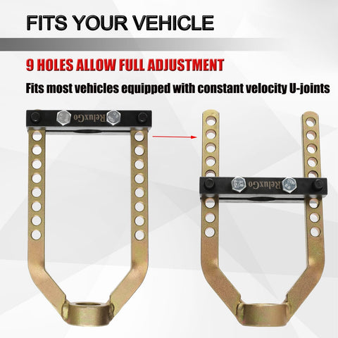 Universal CV Joint Puller and Propshaft Separator Tool with 9-hole adjustment for easy axle removal, fits most vehicles.