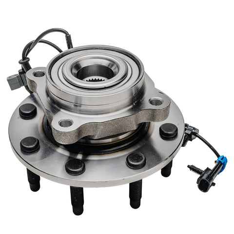 Beefy Front Wheel Bearing Hub Assembly Set For Silverado 2500 HD, 3500 HD, Sierra 2500 HD, Suburban 2500, Yukon XL 2500 And Hummer H2 Wheel Bearing Hub Replacement Pair