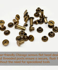 115 Piece Chicago Screws Leather Rivet Kit With M5x4 M5x5 M5x6 M5x8 M5x10 M5x12 M5x15 And M4x3 M4x4 M4x5 Bronze Brass Rivets