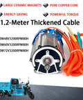 Beefy 3200 RPM 2000W Brushless DC Electric Tricycle Motor With Pure Copper Core And Aluminum Shell Dual Voltage 48V 60V 72V Low Noise Trike Drive For DIY Electric Tricycles And Quadricycles, 1.2m cable
