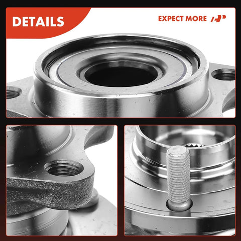 Close-up of rear wheel bearing and hub assembly for Mazda CX-9 2007-2015 AWD with 5 lug pattern.