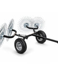 Acreage Lawn Rake With Four Tine Steel Tow Behind Dethatcher 48 Inch Wide for lawn and garden cleanup and leveling attachment.