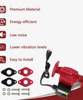Heavy Duty Hot Water Circulator Pump With Three Adjustable Speeds For Residential Boilers And Plumbing Systems, red pump with accessories.