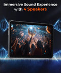 Badass Rugged Android 14 Tablet Built Different For UTV Adrenaline Rides And Gritty Job Sites Featuring Unmatched Screen Clarity And Bulletproof Drop Resistant Armor with immersive sound and 4 speakers.