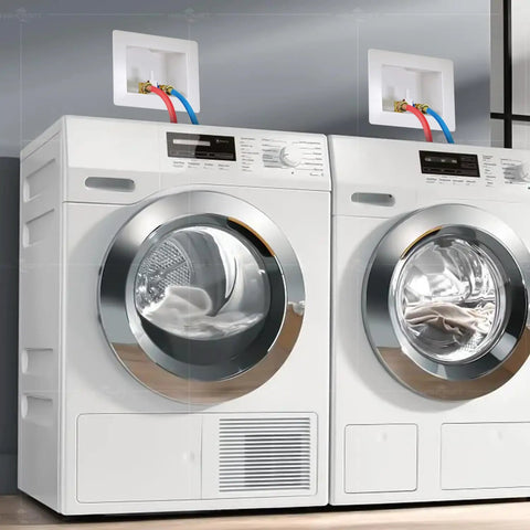 Washing Machine Outlet Box ABS Faceplate Replacement One Piece White Plastic Cover Durable ABS Construction No Fuss Install