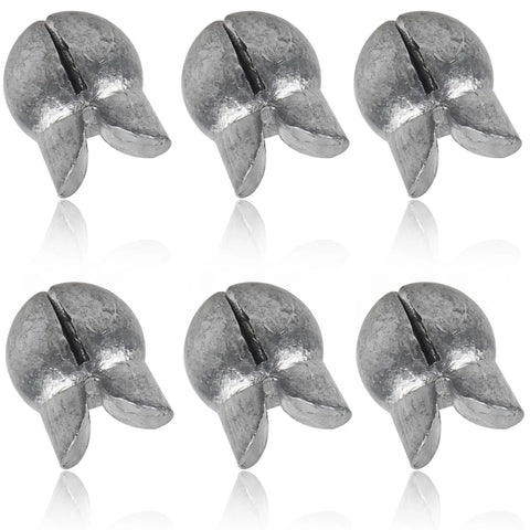 Split Shot Fishing Weights Kit With Removable Clip On Sinker For Fly Fishing, shown in round lead shape, close-up view
