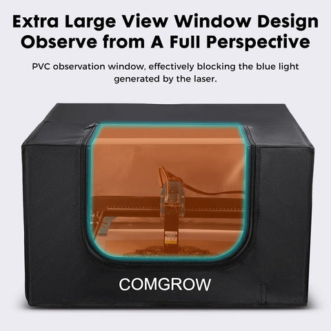 Laser Engraving Enclosure For 700 By 700 By 400mm Machines With Exhaust Fan and PVC Observation Window, COMGROW