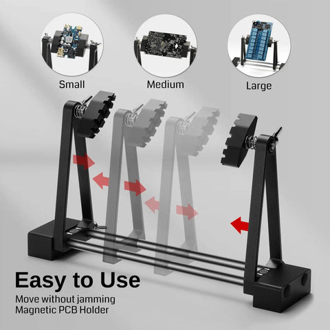 2 In 1 Magnetic Helping Hands Soldering Station PCB holder with adjustable sizes, ESD safe for precise repairs.