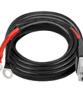 Heavy Duty 8Awg Power Cable 10 Feet Long With Slick Anderson Quick Connect Plugs And Rock Solid O Ring Terminals For Solar Rv Ev And Backup Gear Straight Fire, showcasing black braided cable with red and black connectors.
