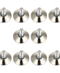 Ten Piece Adjustable Furniture Leveling Legs With Stainless Steel Swivel Feet Heavy Duty Table Leg Levelers Increase Height And Keep Noise Down While Protecting Floors For Home And Office Use shown in a row