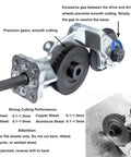 Heavy Duty Metal Nibbler Drill Attachment For Fast Burr Free Sheet Metal Cutting Turn Your Drill Into A Kickass High Speed Cutter For Iron Stainless Steel Aluminum Copper And Plastic With Clean Straight Lines And Curves. Metal nibbler drill attachment with precision gears and cutting depth notes