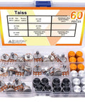 80Pcs Potentiometer Kit WH148 5K 10K 20K 50K 100K Ohm Single Linear Taper Rotary Potentiometers with knobs, nuts, washers in box