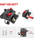300A Circuit Breaker With Manual Reset Kill Switch For Marine Electrical System DC 12 to 24V Three Eighths Inch Screw Studs