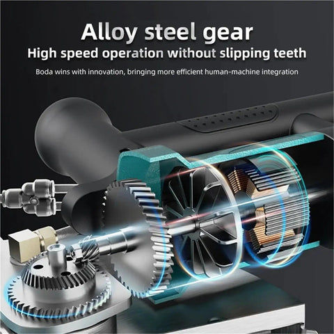 Close-up of alloy steel gear inside Rugged Pro Grade Brushless Cordless Circular Saw for Woodworking and Fast Cuts.