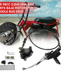 Next Gen Mini Bike Hydraulic Brake Kit For 97cc And 98cc Mini Bikes Fits Baja Doodle Bug DB30, showing brake assembly and parts.