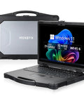 Tough As Nails Rugged Laptop With 15.6 Inch Sunlight Readable Display Windows 11 Pro Intel Core I7 32GB Ram And 512GB Ssd Ip65 Dustproof Chassis Built To Crank Out Heavy Computing Tasks Smoothly, showing a durable laptop with a robust design and bright screen.