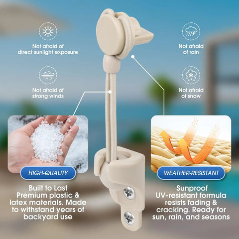 Universal Fit Shade Replacement Parts With Unbreakable End Cap For Coolaroo Outdoor Blinds Tie Down Kit For Exterior Roller Shades Beige