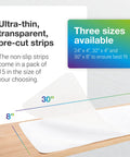 Clear Non Slip Carpet Stair Treads For Wooden Steps 15 Pack 30 By 8 Inches Peel And Stick Slip Resistant Mats image showing product size.