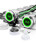 Two Pack 19mm Latching Push Button Switch Stainless Steel IP67 Waterproof LED Indicator With 185 Interchangeable Symbols