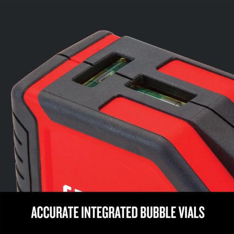 Wall Mount Laser Level With 360 Degree Rotating Attachment, 15 Ft Range, High Accuracy Line Laser, Class II Under 1mW 620-690nm, Easy Read Bubble Vials, Durable Construction For DIY And Pro Projects with bubble vials