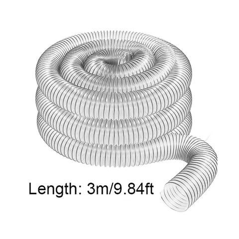 Heavy Duty Crush Proof Vacuum Hose That Delivers Serious Suction For Shop Vacuums And Dust Collectors Fifty Millimeter Clear Pvc Suction Tube, 3m length.