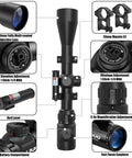 Detailed view of 3 To 9x40 Rifle Scope With Red Green Laser Sight And Rangefinder Reticle, Waterproof And Fogproof, 20mm Free Mounts