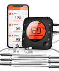Bluetooth Meat Thermometer With Six Probes For Grill Smoker Oven And BBQ Wireless Digital Thermometer with app and LCD display