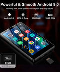 Kid Friendly All In One Bluetooth WiFi MP3 Player With 80GB Storage 4 Inch Touch Screen showing Android apps and SD card