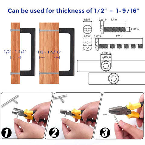 Diagram of 25 Pack Solid 3 Inch Square Cabinet Handles Oil Rubbed Bronze Drawer Pulls For Kitchen Cupboards Center To Center 3 Inch Cabinet Hardware Durable Metal Construction Easy Install showing installation process and measurements.