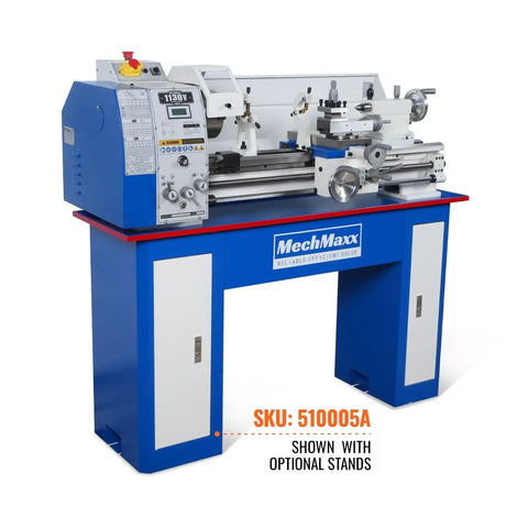 Mechmaxx Metal Lathe Machine 11By30High Precision Benchtop With Brushless Motor And Variable Speed 0-2000 RPM Ideal For Metalworking Projects Powerful 2HP Small Lathe Without Stand Model 1130V shown with optional stands.