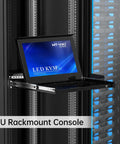 Beast Mode 16 Port Hdmi Kvm Console With 15.6 Inch Lcd Display And Crisp 1080p Feed Designed For 1U Server Racks To Make Switching Totally No Sweat Today, shown in open position.