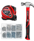 Ultra Handy 560 Piece Nails And Hammer Set With 8oz Hammer And 10ft Tape Measure for DIY Projects