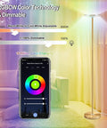 Upgraded LED Floor Lamp With Up Down Lighting, 2000 Lumen, Dimmable 1 To 100 Percent, RGBCW 16 Million Color Changing, smart app control