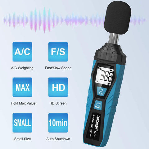 Portable Decibel Meter With LCD Display, Accurate Sound Level Meter For Homes, Factories, Streets And Offices, Measures 30dB To 130dB